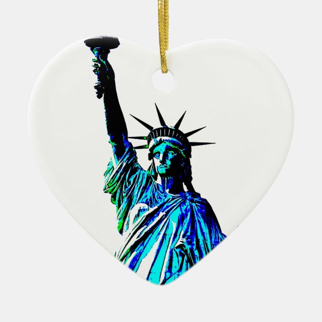 Pop Art Lady Liberty Keramikornament (Vorne)