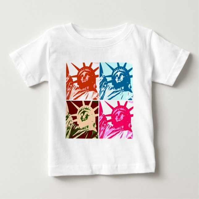 Pop Art Lady Liberty New York City Baby T-shirt (Vorderseite)