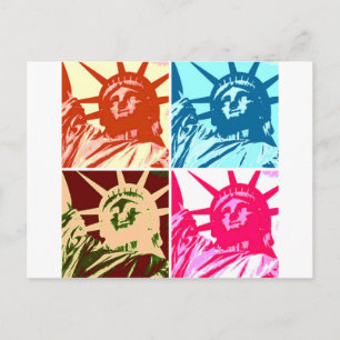 Pop Art Lady Liberty New York City Postkarte