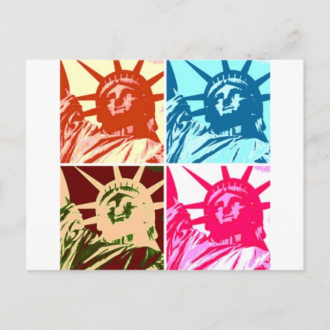 Pop Art Lady Liberty New York City Postkarte (Vorderseite)