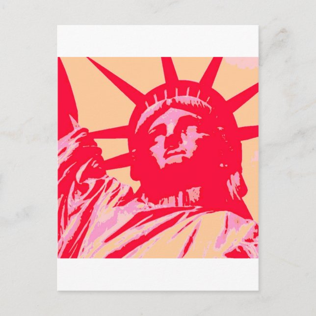 Pop Art Lady Liberty New York City Postkarte (Vorderseite)