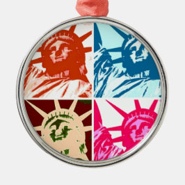 Pop Art Lady Liberty Silbernes Ornament