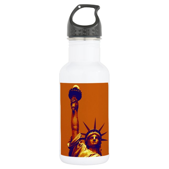 Pop Art Lady Liberty Trinkflasche (Vorderseite)