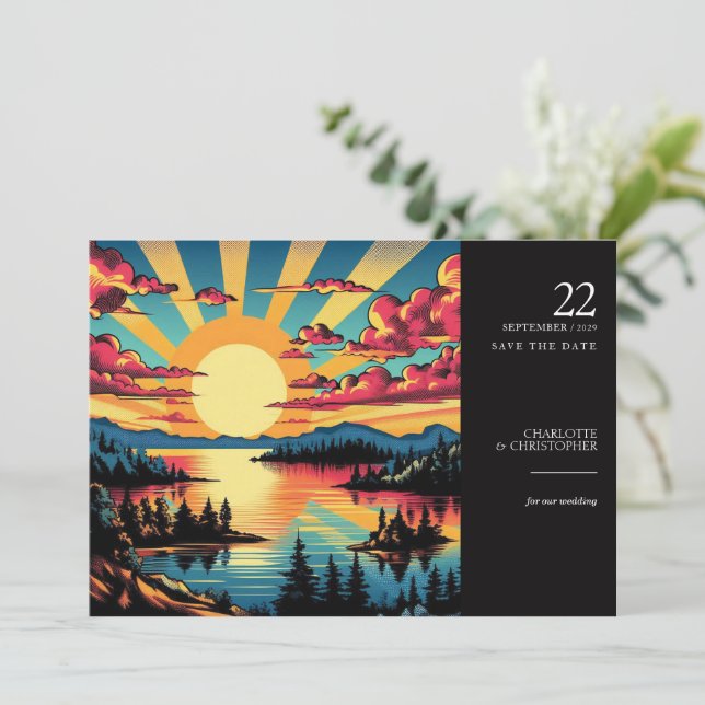 Pop Art Lake Festival Save The Date (Stehend Vorderseite)