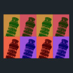 Pop Art Leaning Tower Pisa Italien Reisen Poster<br><div class="desc">Vintage Travel Fotografy - Altes Foto des Turms von Pisa. Europäische Mittelmeerstädte Touristische Images & Bilder.</div>