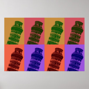 Pop Art Leaning Tower Pisa Italien Reisen Poster