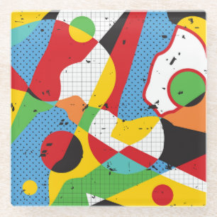 Pop-Art, lebendiger Minimalismus. Glasuntersetzer