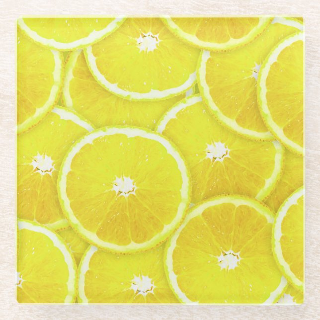 Pop Art Lemon Glasuntersetzer (Vorderseite)