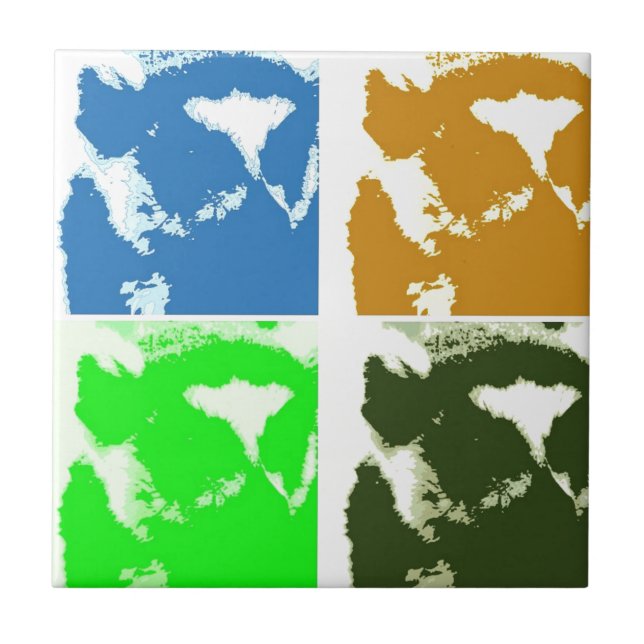 Pop Art Lemurs Fliese (Vorderseite)