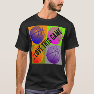 Pop Art Liebe Basketball Spiel T-Shirt