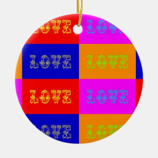 Pop Art Liebe Keramikornament (Vorne)