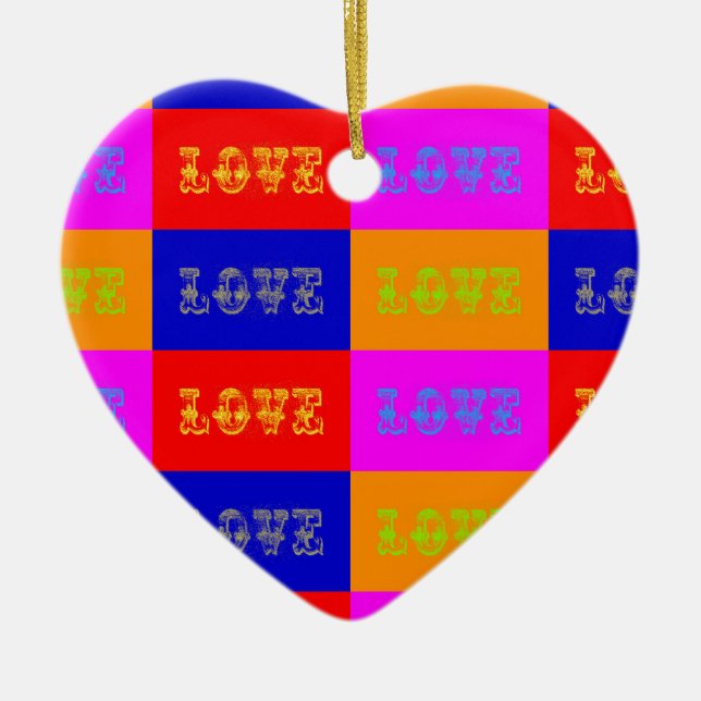 Pop Art Liebe Keramikornament (Vorne)