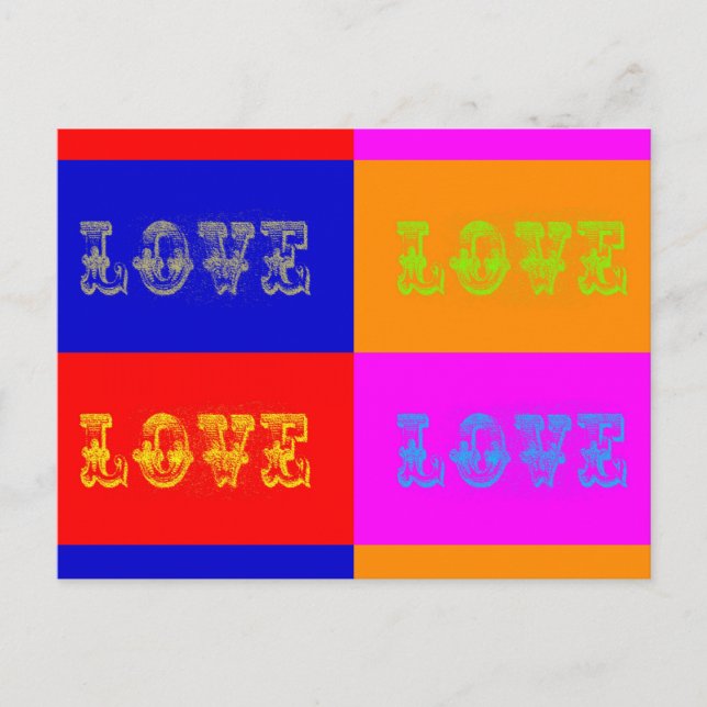 Pop Art Liebe Postkarte (Vorderseite)