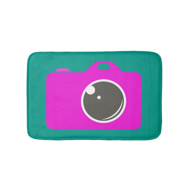 Pop Art Lila Camera Green Badematte (Vorderseite)