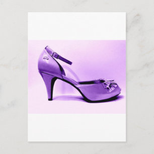 Pop Art Lila High Heel Schuhe Abstrakt Postkarte