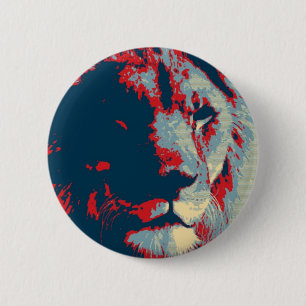 Pop Art Lion Button