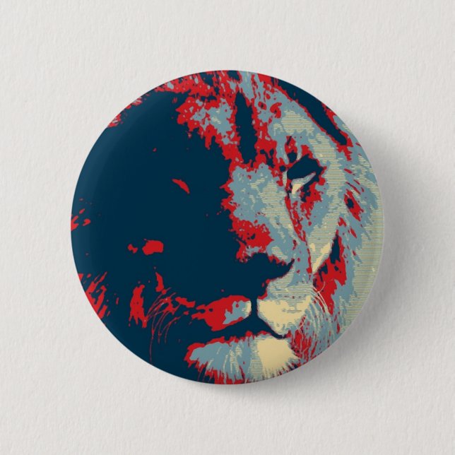 Pop Art Lion Button (Vorderseite)
