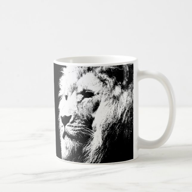 Pop Art Lion Face The King Animals Template Kaffeetasse (Rechts)