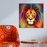 Pop Art Lion Head Poster<br><div class="desc">Dieser farbenfrohe, majestätische Pop-Löwenkopf ist AI Art. Die künstliche Intelligenz entstand mit NightCafe.</div>