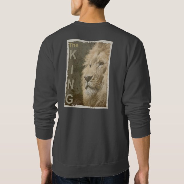 Pop Art Lion Kopf King Back Print Mens Sweatshirt (Rückseite)