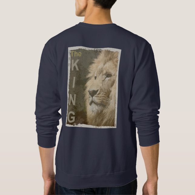 Pop Art Lion Leiter der King Back Design Print Men Sweatshirt (Rückseite)