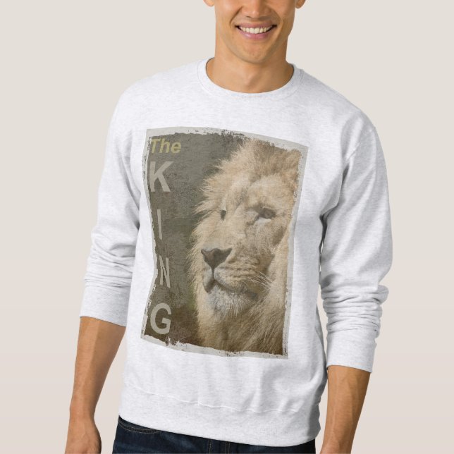 Pop Art Lion Leiter des King Modern Elegante Mens Sweatshirt (Vorderseite)