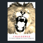 Pop Art Lion Motivierend Challenge Vintag Sepia Poster<br><div class="desc">Motivierend Zitate - Poster - Gesicht von König Löwen - Motivierend Herausforderung / vertraute digitale Tierkunst - Lion Eyes Pop Art Image - Big Cats Digital Images</div>