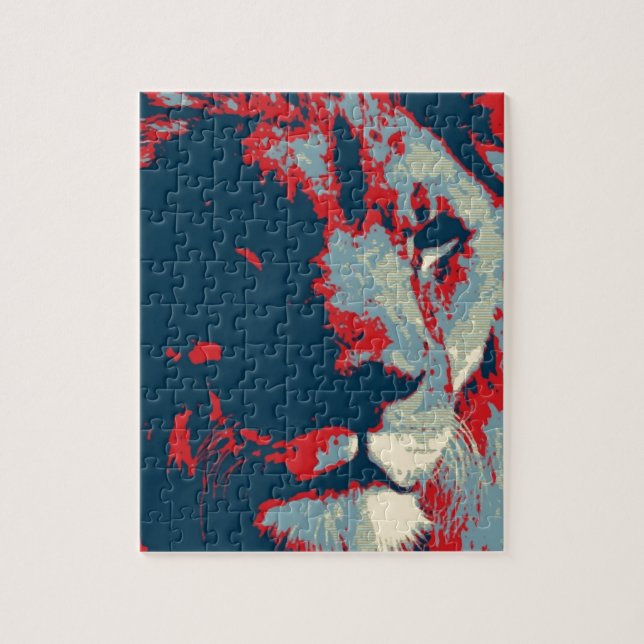 Pop Art Lion Puzzle (Vertikal)