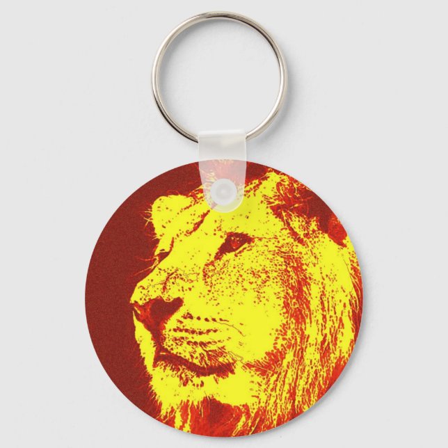 Pop Art Lion Schlüsselanhänger (Vorderseite)