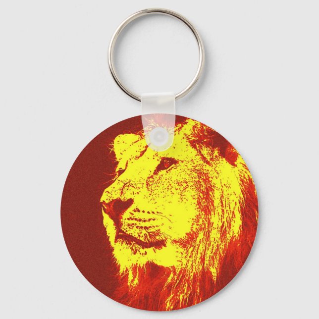 Pop Art Lion Schlüsselanhänger (Vorderseite)