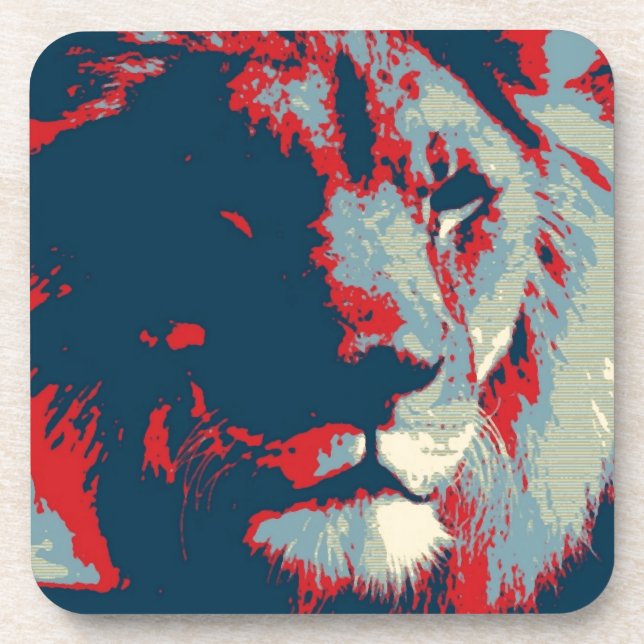 Pop Art Lion Untersetzer (Vorderseite)