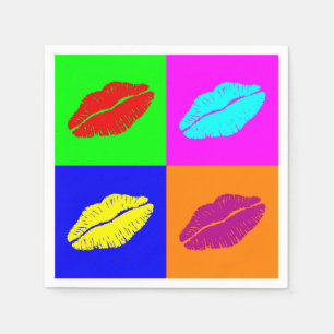 Pop Art Lippenstift Kuss Serviette