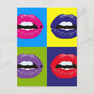 Pop Art Lips Design Postkarte