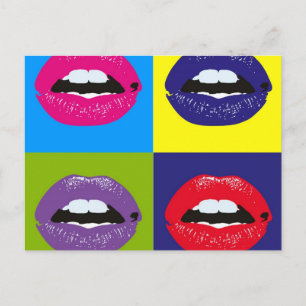 Pop Art Lips Design Postkarte