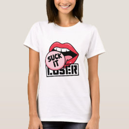 Pop Art Lips mit Sassy "Sind zum Kotzen It Loser" T-Shirt