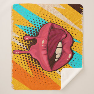 Pop Art Lips: Vintag Trendy Sherpadecke