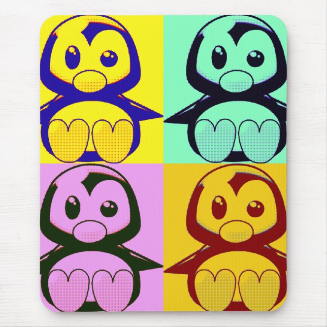 Pop Art Little Tux Maus Pad Mousepad (Vorne)