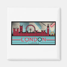Pop Art London Skyline Magnet
