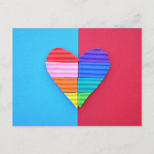 Pop Art Love Twin Valentinstag Regenbogenherzen Postkarte