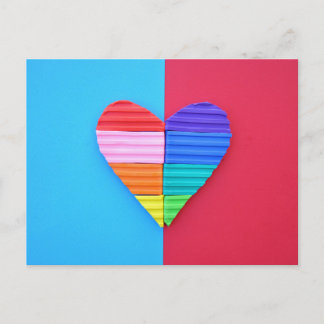 Pop Art Love Zwillings-Regenbogen-Herzen Postkarte