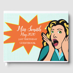 Pop Art lustig modern 21. Geburtstag Gästebuch