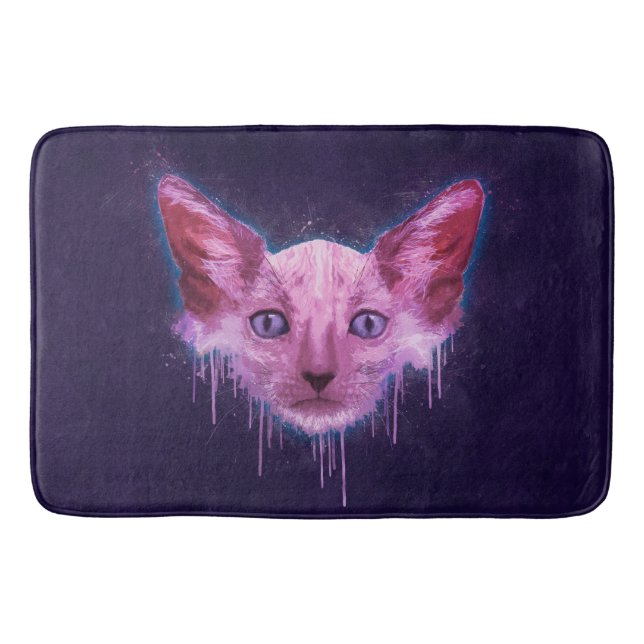 Pop Art Lykoi Cat Badematte (Vorderseite)