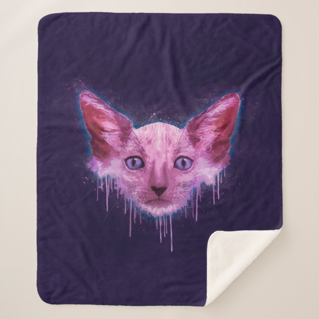 Pop Art Lykoi Cat Sherpadecke (Vorderseite)