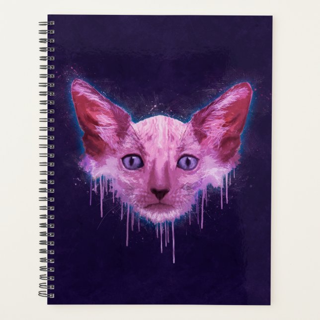 Pop Art Lykoi Werewolf Cat Planer (Vorderseite)