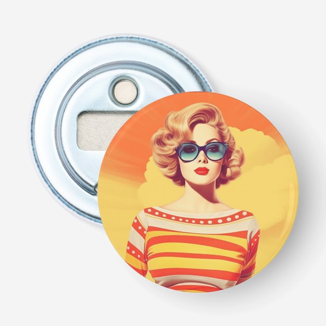 Pop-Art-Magnet, Retro-inspiriert, Flaschenöffner (Vorderseite)