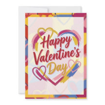 Pop-Art-malerei Valentinstag-Postkarte 