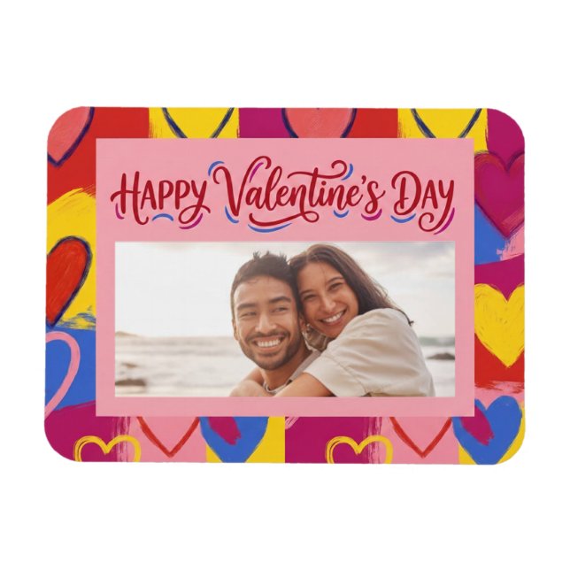 Pop-Art-malerei Valentinstag-Postkarte  Magnet (Horizontal)