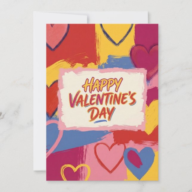 Pop-Art-Malerei zum Valentinstag  Feiertagskarte (Vorderseite)
