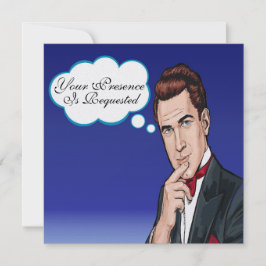 Pop Art Man Feierlichkeiten Einladung