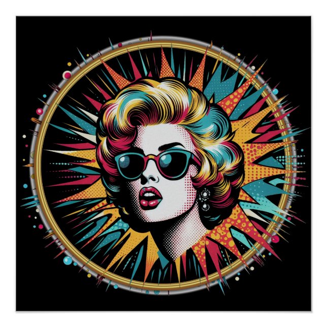 Pop Art Marilyn Glossy Poster (Vorderseite)